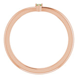 Round Green Tourmaline Stackable Ring in Rose Gold