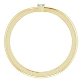 Round London Blue Topaz Stackable Ring in Yellow Gold