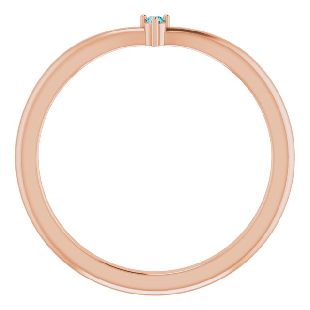 Round London Blue Topaz Stackable Ring in Rose Gold