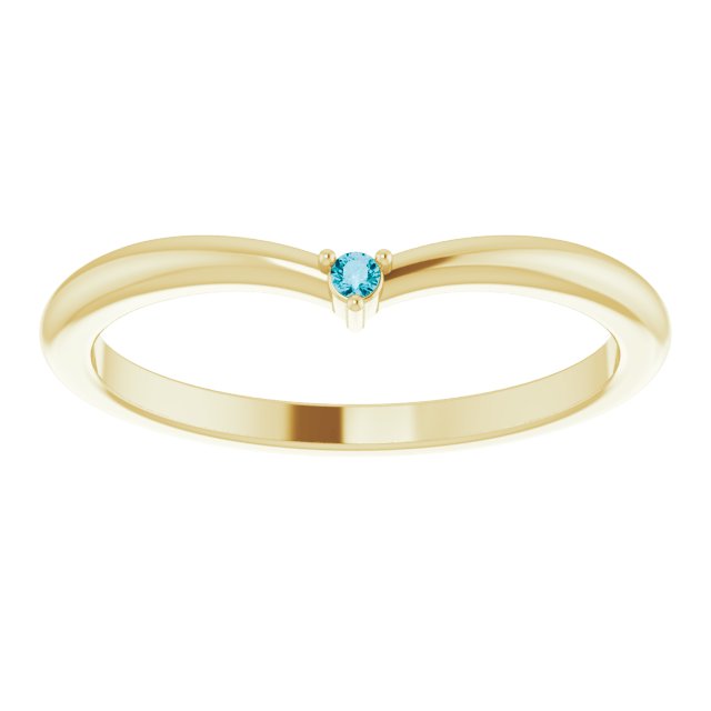 Round London Blue Topaz Stackable Ring in Yellow Gold