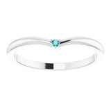 Round London Blue Topaz Stackable Ring in White Gold