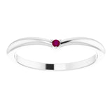 Round Rhodolite Garnet Stackable Ring in Platinum