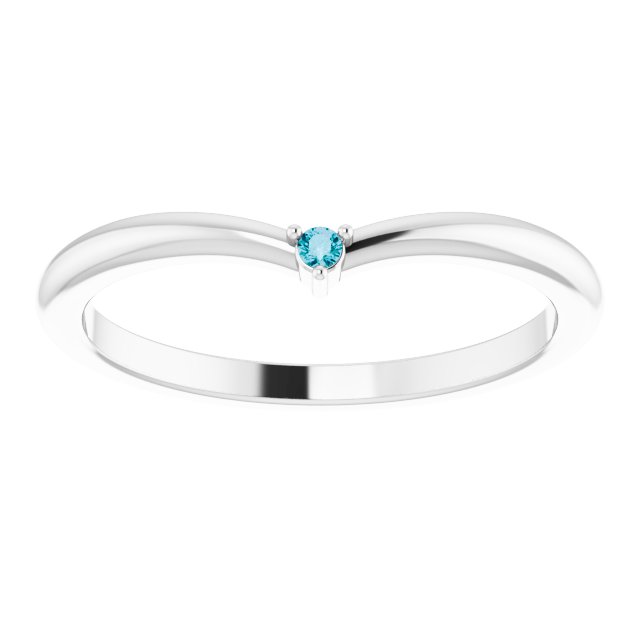 Round London Blue Topaz Stackable Ring in Platinum