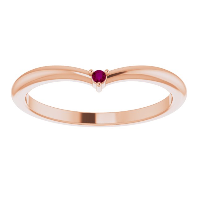 Round Rhodolite Garnet Stackable Ring in Rose Gold