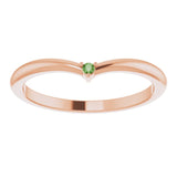 Round Green Tourmaline Stackable Ring in Rose Gold