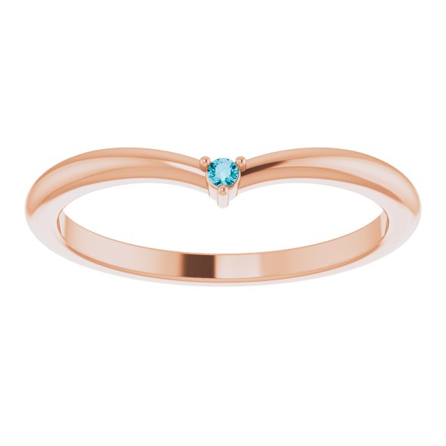Round London Blue Topaz Stackable Ring in Rose Gold