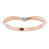 Round London Blue Topaz Stackable Ring in Rose Gold
