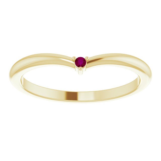 Round Rhodolite Garnet Stackable Ring in Gold