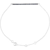 Natural Blue Sapphire Round Accented Bar Bracelet In Set