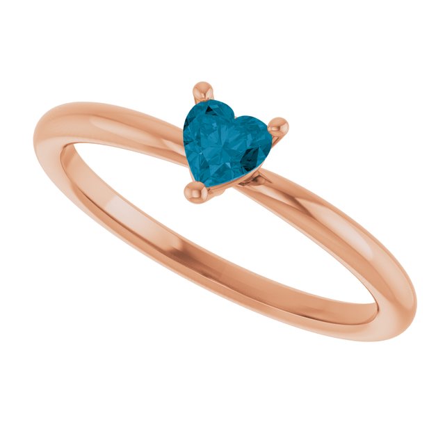 Heart London Blue Topaz Symbols Ring in Rose Gold
