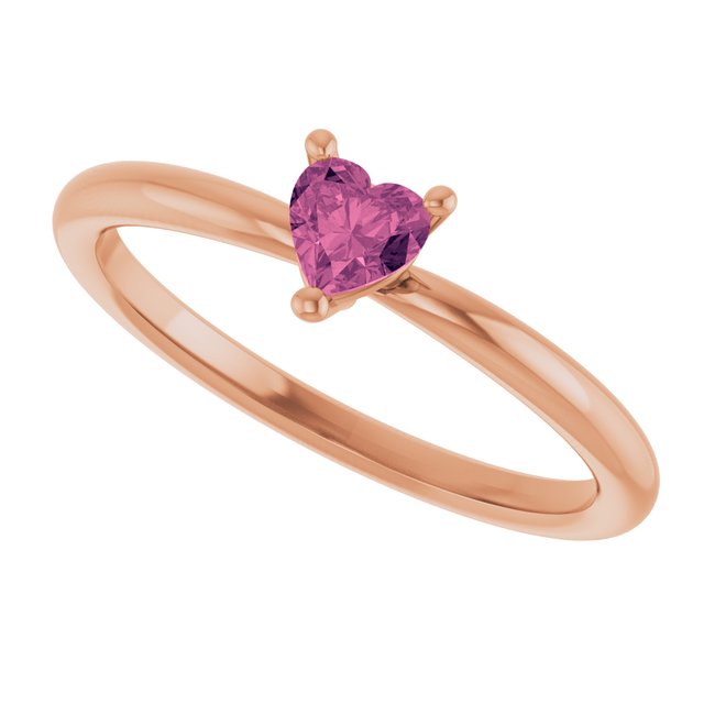 Heart Pink Tourmaline Symbols Ring in Rose Gold