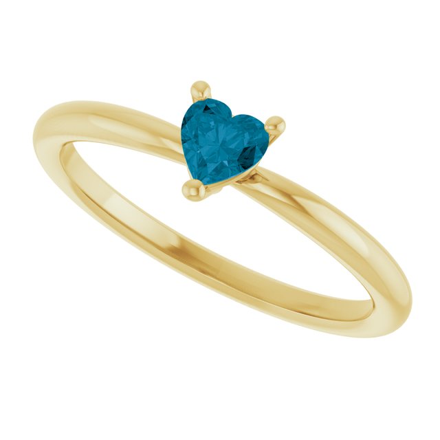 Heart London Blue Topaz Symbols Ring in Yellow Gold