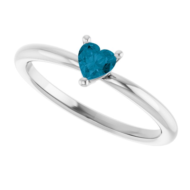 Heart London Blue Topaz Symbols Ring in Platinum