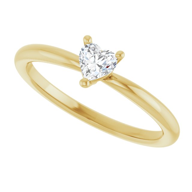 Heart White Sapphire Symbols Ring in Gold