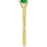 Heart Lab-Grown Emerald Symbols Ring in Yellow Gold