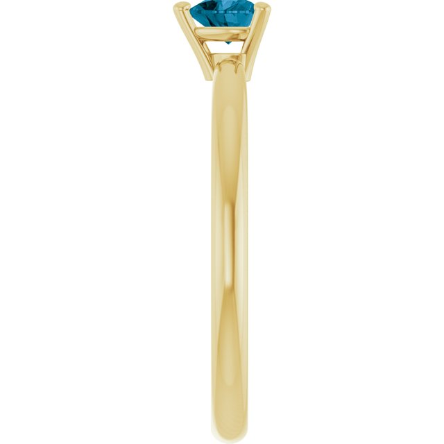 Heart London Blue Topaz Symbols Ring in Yellow Gold