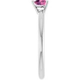 Heart Pink Tourmaline Symbols Ring in Gold and Platinum