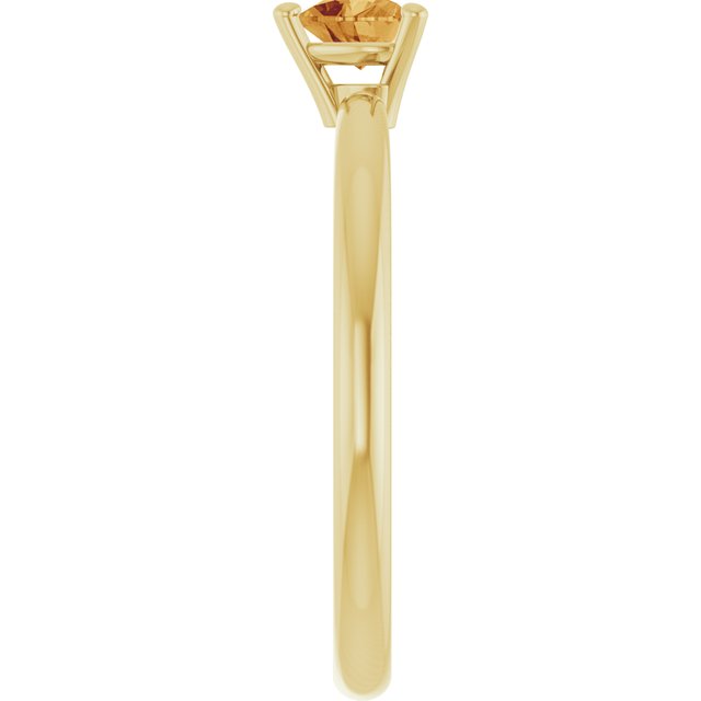Heart Citrine Symbols Ring in Gold