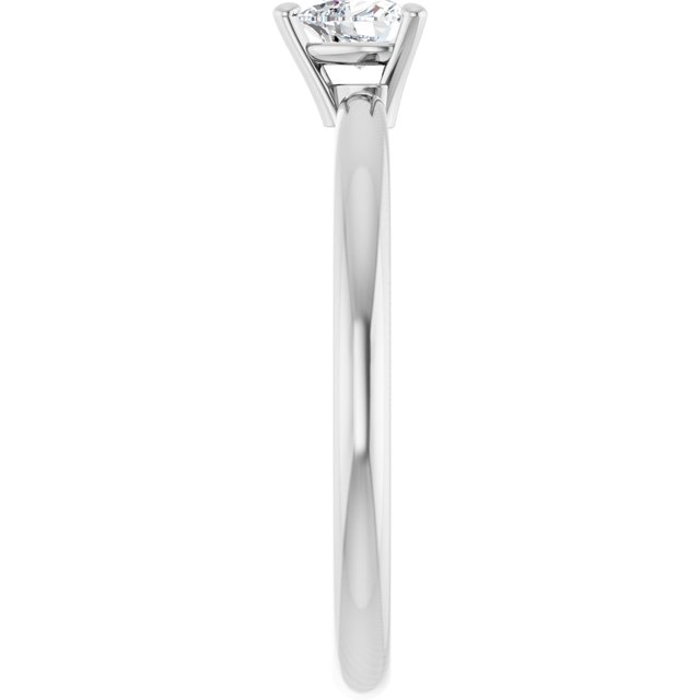 Heart White Sapphire Symbols Ring in Platinum