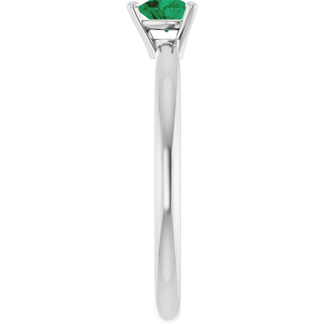 Heart Lab-Grown Emerald Symbols Ring in White Gold
