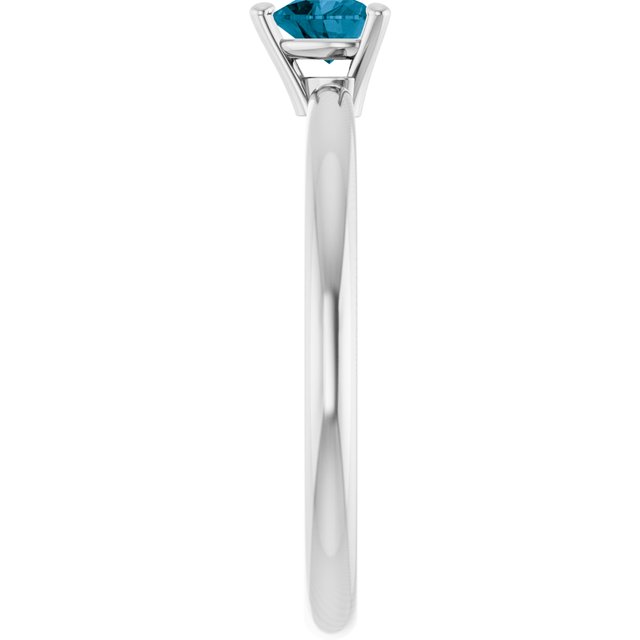 Heart London Blue Topaz Symbols Ring in Platinum