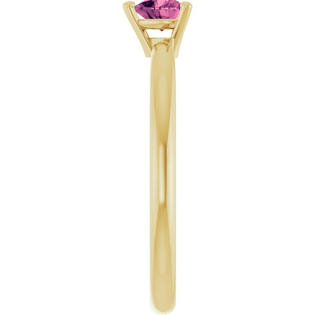 Heart Pink Tourmaline Symbols Ring in Yellow Gold