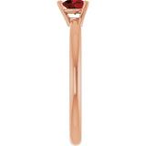 Heart Mozambique Garnet Symbols Ring in Rose Gold