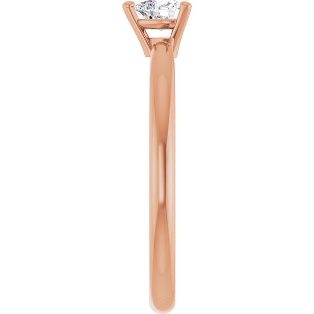 Heart White Sapphire Symbols Ring in Rose Gold