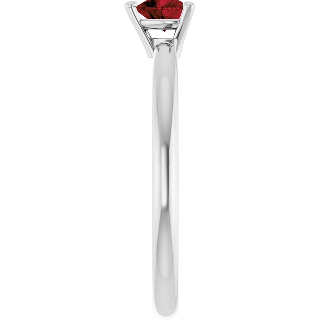 Heart Mozambique Garnet Symbols Ring in White Gold
