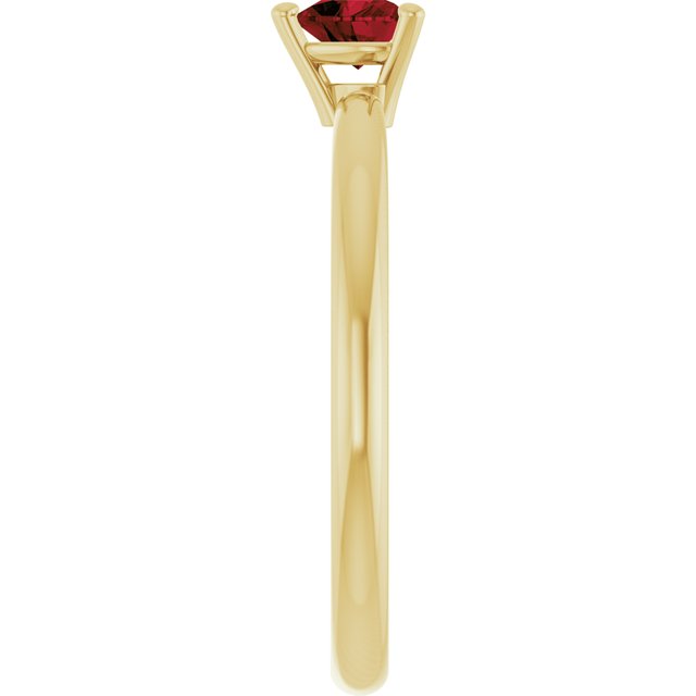Heart Mozambique Garnet Symbols Ring in Yellow Gold