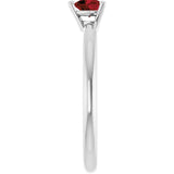 Heart Mozambique Garnet Symbols Ring in Platinum