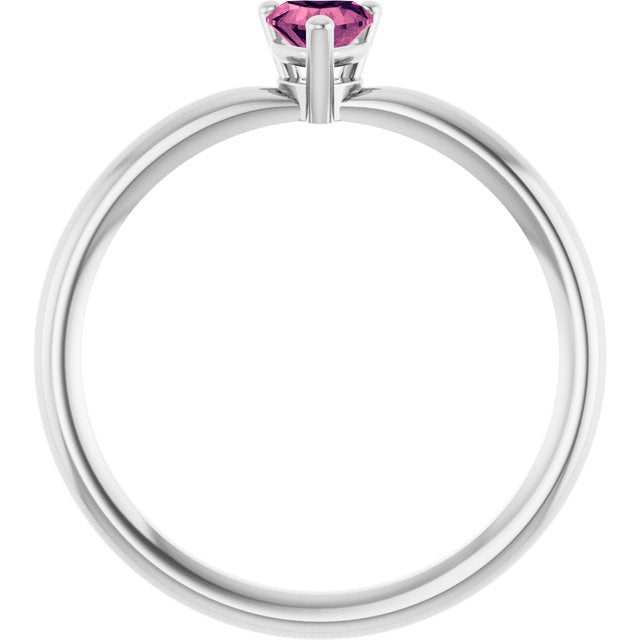 Heart Pink Tourmaline Symbols Ring in Gold and Platinum