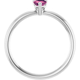 Heart Pink Tourmaline Symbols Ring in Gold and Platinum