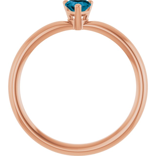 Heart London Blue Topaz Symbols Ring in Rose Gold