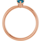 Heart London Blue Topaz Symbols Ring in Rose Gold