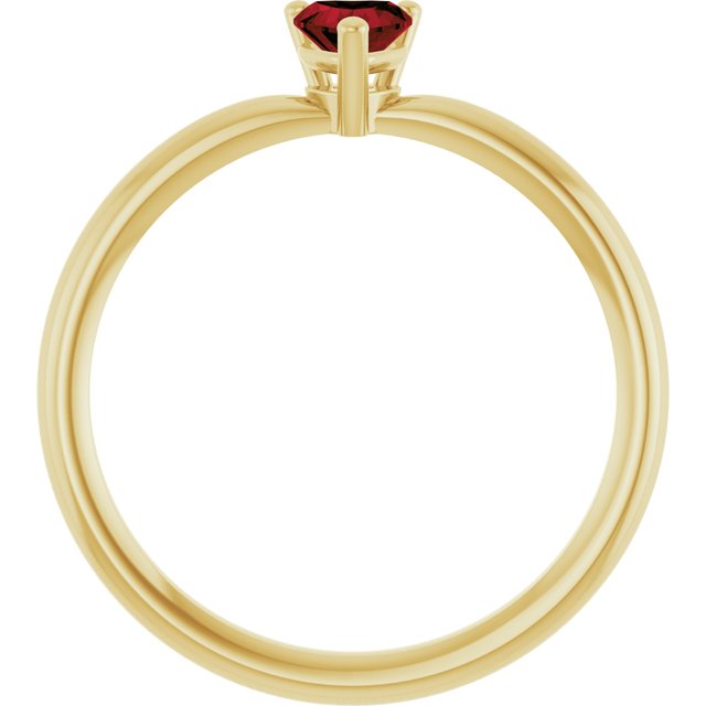 Heart Mozambique Garnet Symbols Ring in Yellow Gold