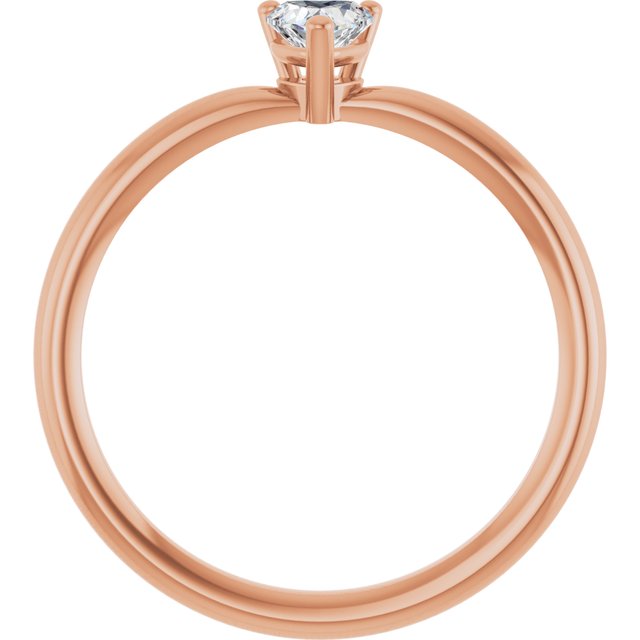 Heart White Sapphire Symbols Ring in Rose Gold