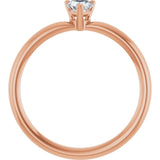 Heart White Sapphire Symbols Ring in Rose Gold