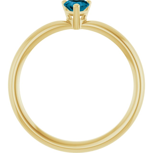 Heart London Blue Topaz Symbols Ring in Yellow Gold