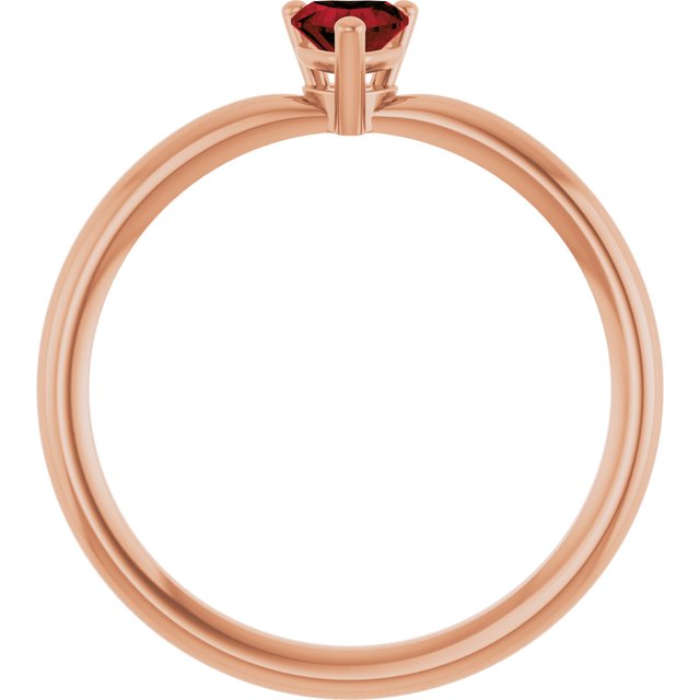 Heart Mozambique Garnet Symbols Ring in Rose Gold