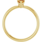 Heart Citrine Symbols Ring in Gold