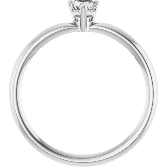 Heart White Sapphire Symbols Ring in Platinum