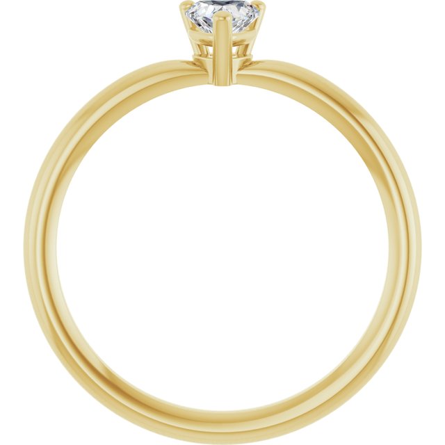 Heart White Sapphire Symbols Ring in Gold