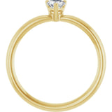 Heart White Sapphire Symbols Ring in Gold