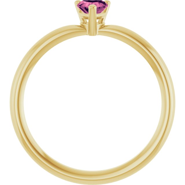 Heart Pink Tourmaline Symbols Ring in Yellow Gold