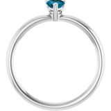 Heart London Blue Topaz Symbols Ring in Platinum