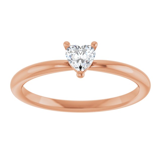 Heart White Sapphire Symbols Ring in Rose Gold