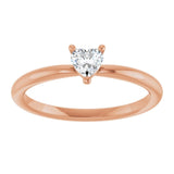 Heart White Sapphire Symbols Ring in Rose Gold