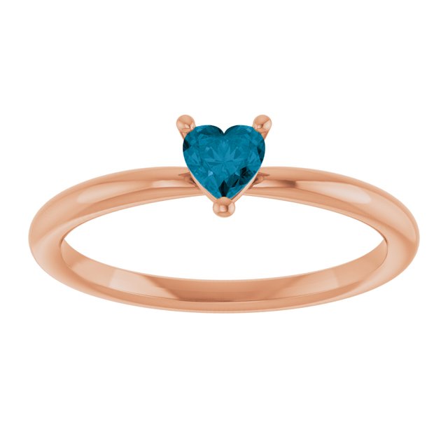 Heart London Blue Topaz Symbols Ring in Rose Gold