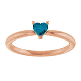 Heart London Blue Topaz Symbols Ring in Rose Gold